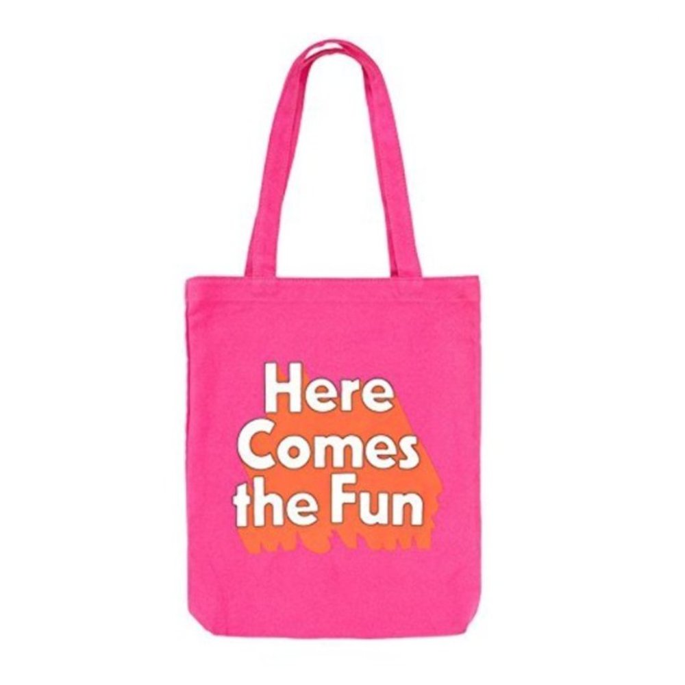 Ban.do Tote Bag "Here Comes The Fun", Pink Canvas, 14" x 11 - Worn twice